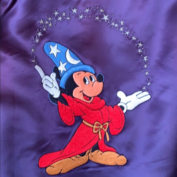 Vintage 80s Satin Mickey Mouse Bomber Jacket - Picture 3 of 8